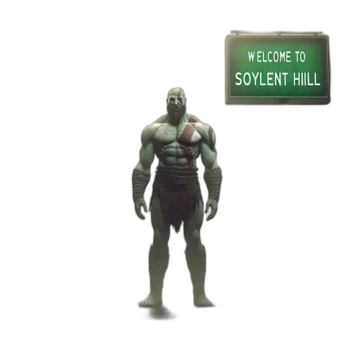 robot, creature, concept art, 3d render, comic book art, outer space, green, muscular transparent PNG cut-out