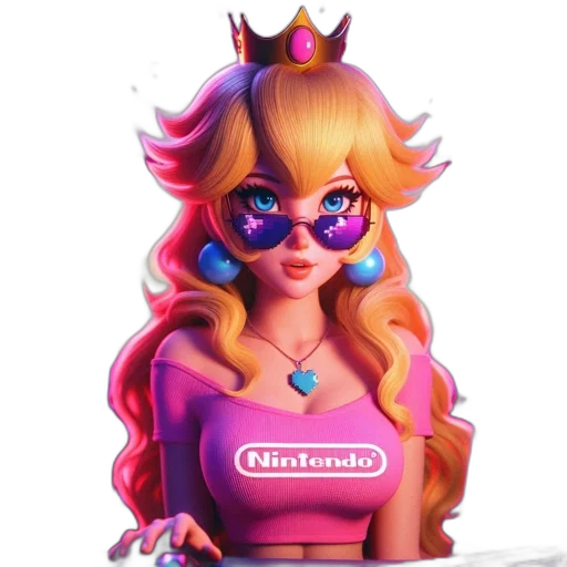 crown, dress, staff, jewelry, 3d render, concept art, fantasy art, pixel art transparent PNG cut-out