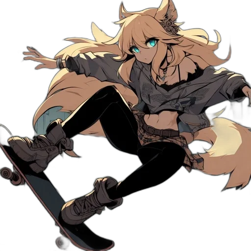 weapon, staff, animal, jacket, concept art, anime, pixel art, cartoon transparent PNG cut-out