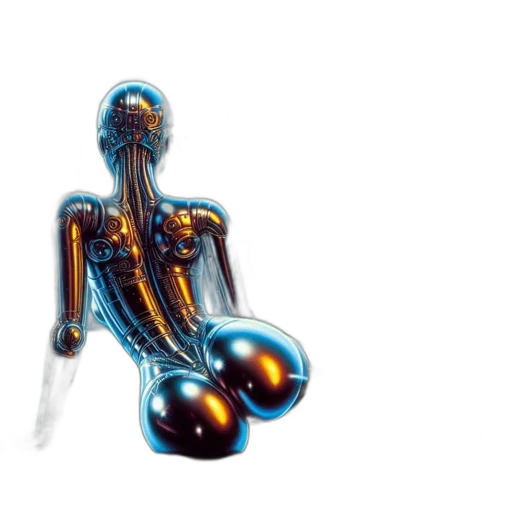 robot, jewelry, dress, concept art, 3d render, cyberpunk, photorealistic, outer space transparent PNG cut-out