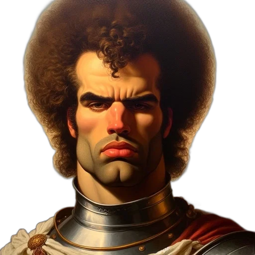 face, sword, crown, hair, photorealistic, fantasy art, concept art, comic book art transparent PNG cut-out