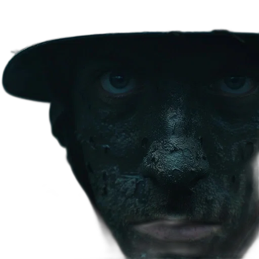 mask, face, hat, animal, photorealistic, concept art, 3d render, dark transparent PNG cut-out