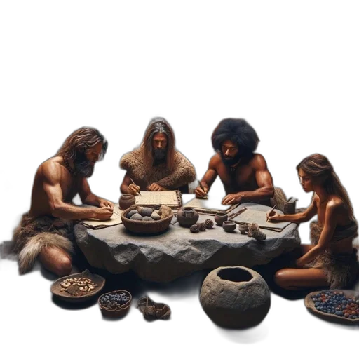 jewelry, food, concept art, photorealistic, fire, ancient, humans, gather transparent PNG cut-out
