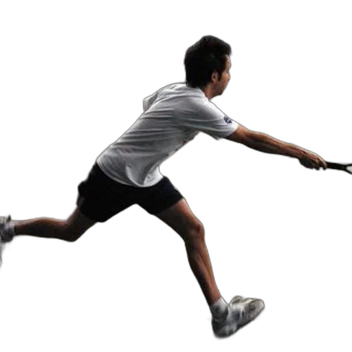 photorealistic, tennis, player, action, court, wearing, white, shirt transparent PNG cut-out