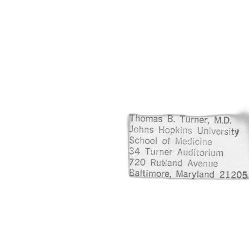 letterhead, thomas, turner, johns, hopkins, university, school, medicine transparent PNG cut-out