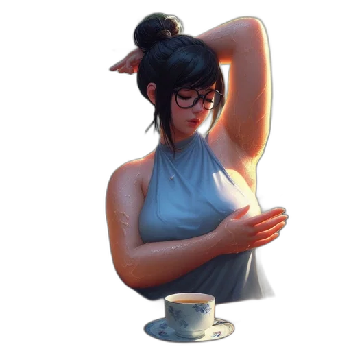 staff, dress, weapon, face, concept art, 3d render, fantasy art, pixel art transparent PNG cut-out