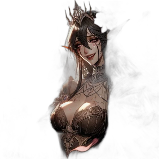 dragon, crown, staff, dress, fantasy art, concept art, pixel art, anime transparent PNG cut-out