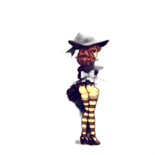 hat, staff, robot, weapon, pixel art, concept art, 3d render, fantasy art transparent PNG cut-out