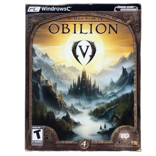 fantasy art, cover, art, video, game, oblivion, castle, stands transparent PNG cut-out