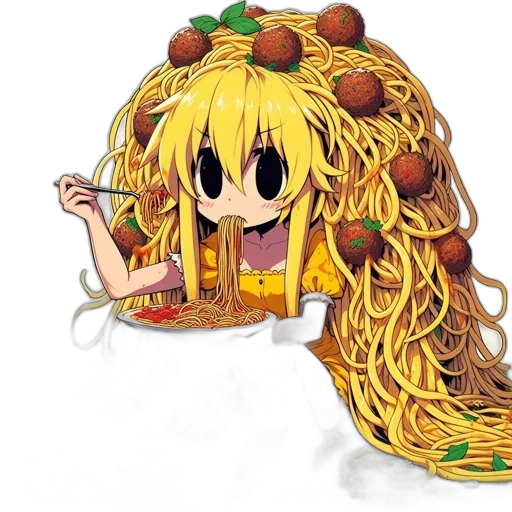 food, hair, creature, animal, anime, pixel art, cartoon, concept art transparent PNG cut-out