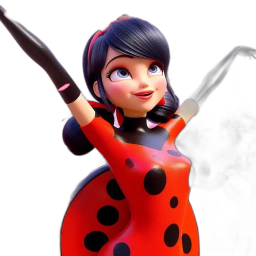 staff, 3d render, concept art, cartoon, fantasy art, animated, ladybug, costume transparent PNG cut-out