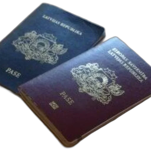 two, latvian, passports, gold, crests, word, pase, cover transparent PNG cut-out