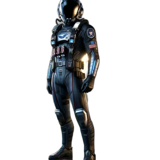robot, jacket, concept art, 3d render, cyberpunk, comic book art, outer space, dark transparent PNG cut-out