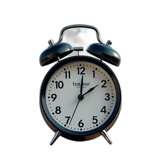 3d render, photorealistic, alarm, clock transparent PNG cut-out