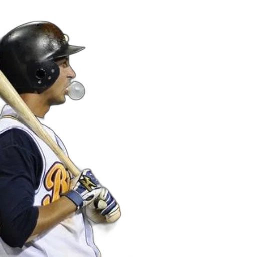 baseball, player, bat, gum, bubble, his, mouth transparent PNG cut-out