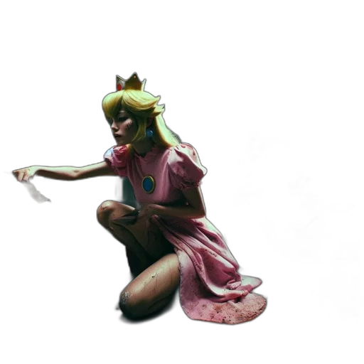 crown, dress, creature, staff, concept art, 3d render, vaporwave, fantasy art transparent PNG cut-out