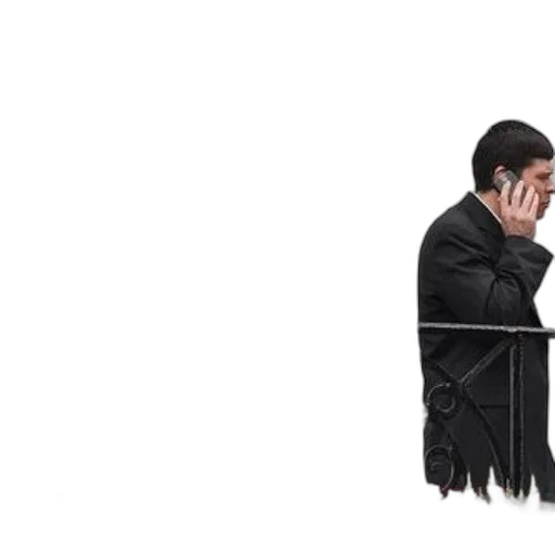 jacket, staff, umbrella, mask, concept art, monochrome, man, black transparent PNG cut-out