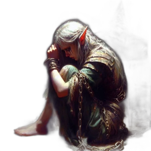 face, concept art, photorealistic, oil painting, fantasy art, rain, woman, elf-like transparent PNG cut-out