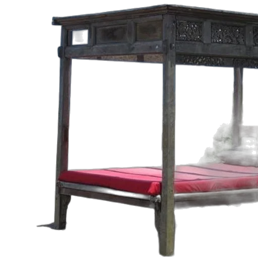 furniture, 3d render, photorealistic, wooden, daybed, red, cushions, sits transparent PNG cut-out