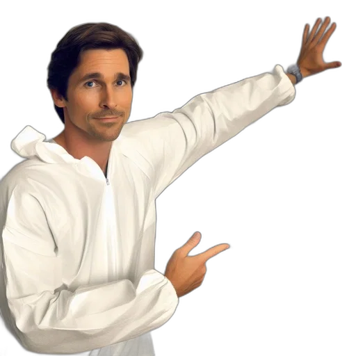 staff, jacket, 3d render, pixel art, photorealistic, concept art, man, white transparent PNG cut-out