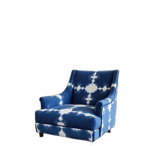 furniture, crown, 3d render, blue, shibori, chair, makeover, 36th transparent PNG cut-out