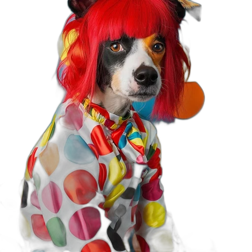 animal, dress, staff, creature, photorealistic, cartoon, dog, wearing transparent PNG cut-out