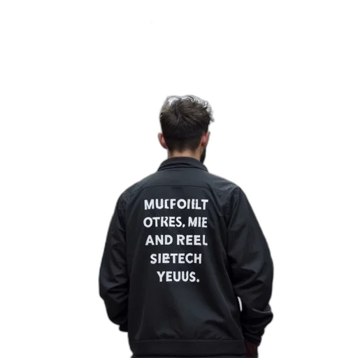 jacket, staff, cyberpunk, man transparent PNG cut-out