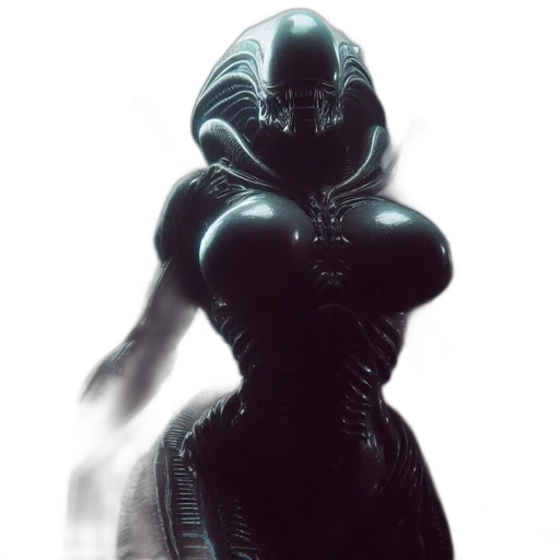dress, creature, mask, robot, concept art, fantasy art, 3d render, cyberpunk transparent PNG cut-out