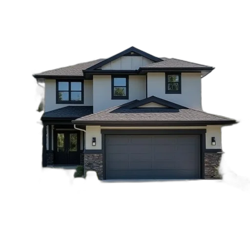 building, 3d render, photorealistic, dark transparent PNG cut-out