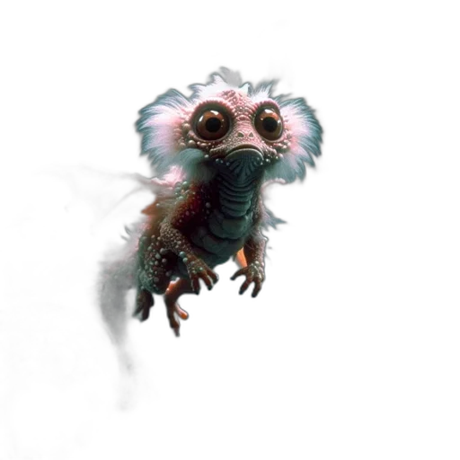 creature, dragon, animal, hair, concept art, 3d render, fantasy art, photorealistic transparent PNG cut-out