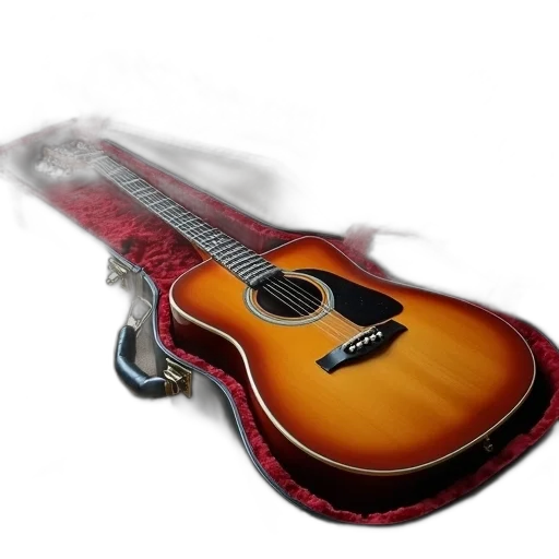 weapon, 3d render, photorealistic, concept art, guitar, case, open, floor transparent PNG cut-out