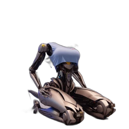 robot, weapon, creature, dress, concept art, cyberpunk, 3d render, photorealistic transparent PNG cut-out