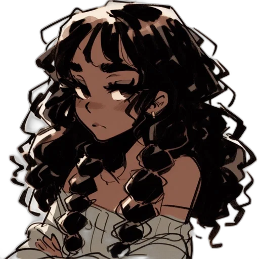 hair, dress, crown, staff, cartoon, comic book art, concept art, pixel art transparent PNG cut-out