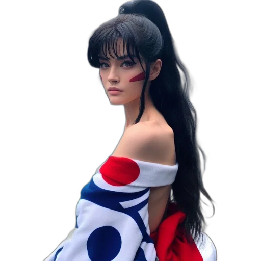 dress, hair, face, jacket, anime, fantasy art, 3d render, concept art transparent PNG cut-out