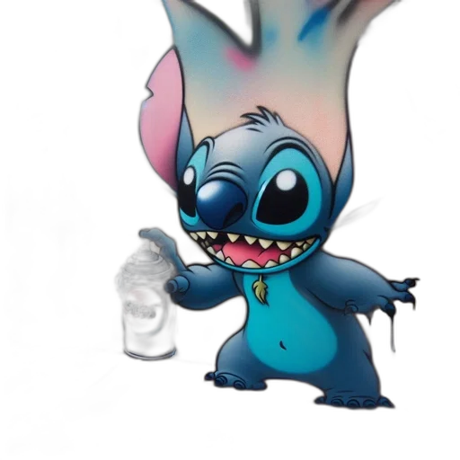 creature, bottle, animal, staff, concept art, 3d render, cartoon, vibrant transparent PNG cut-out