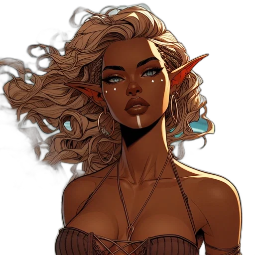 face, fantasy art, concept art, comic book art transparent PNG cut-out