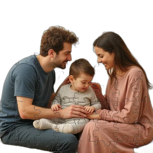 jewelry, family, puzzle, two transparent PNG cut-out