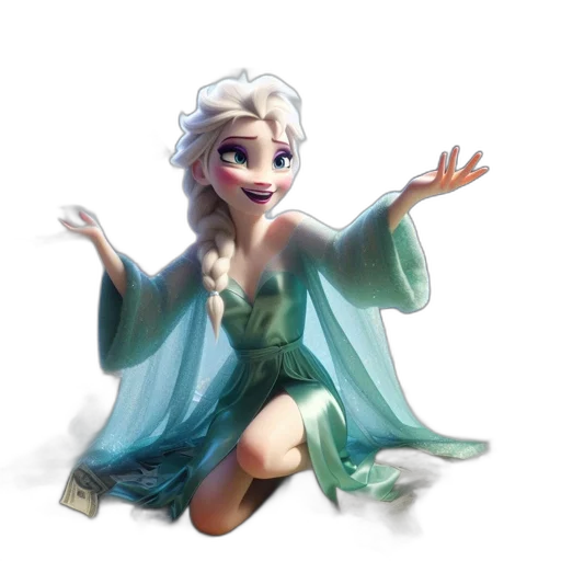 dress, staff, dragon, face, concept art, 3d render, fantasy art, cartoon transparent PNG cut-out