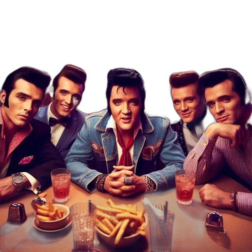 jacket, food, face, photorealistic, concept art, comic book art, cartoon, five transparent PNG cut-out