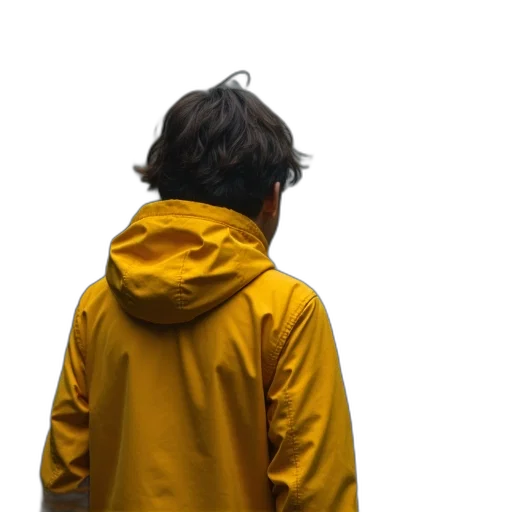jacket, staff, hair, umbrella, 3d render, concept art, photorealistic, cyberpunk transparent PNG cut-out