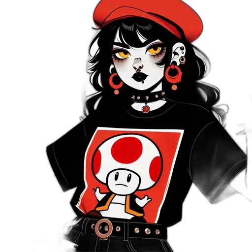 dress, jacket, hat, concept art, pixel art, cartoon, fantasy art, red transparent PNG cut-out