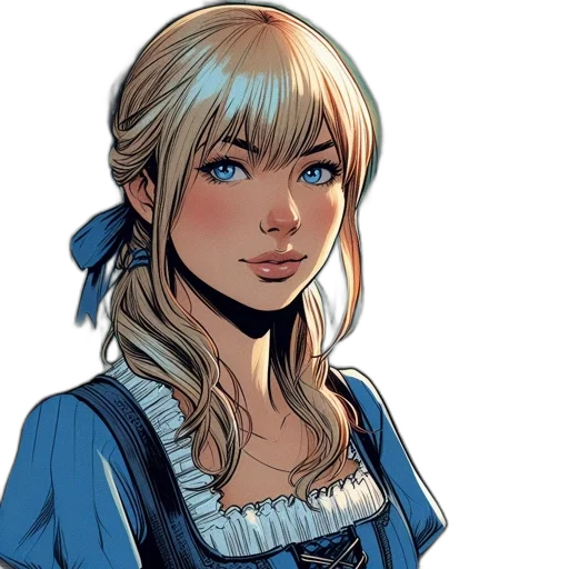 face, comic book art, fantasy art, concept art, cartoon, blue, illustration, young transparent PNG cut-out