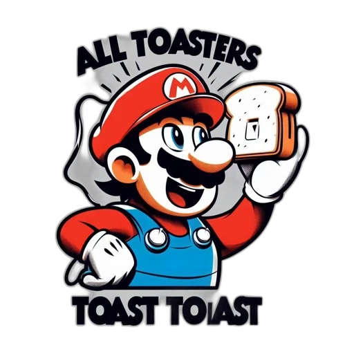 food, pixel art, concept art, 3d render, playful, illustration, mario, holds transparent PNG cut-out