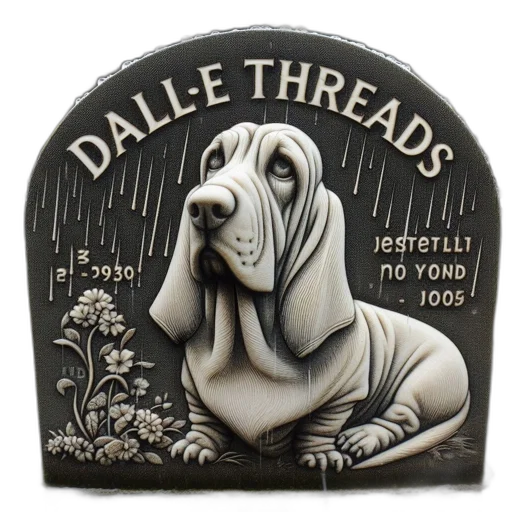 cemetery, setting, gravestone, features, intricately, carved, basset, hound transparent PNG cut-out