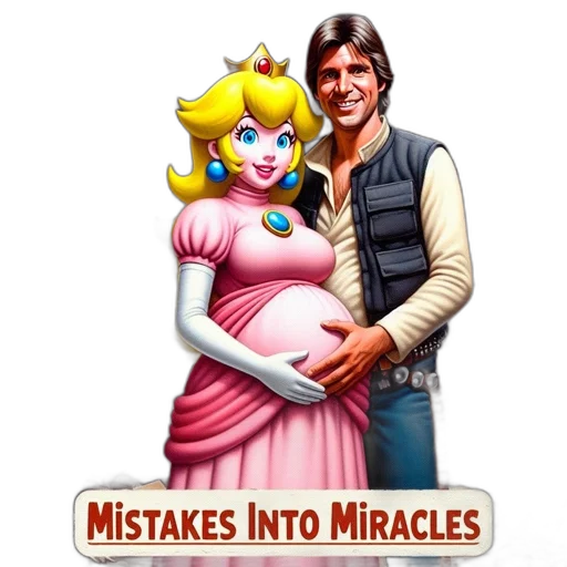 crossover, artwork, features, princess, peach, han, solo, standing transparent PNG cut-out
