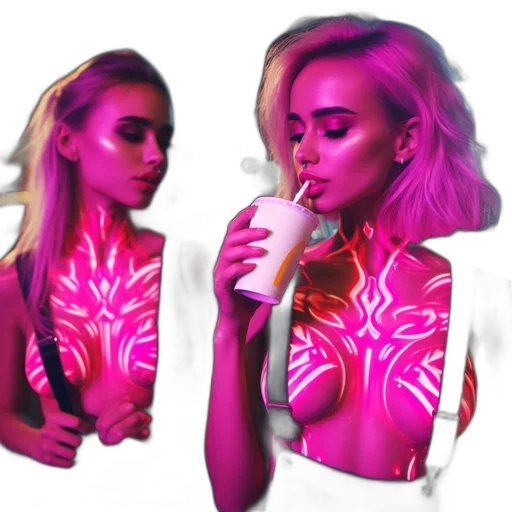 jacket, dress, vaporwave, concept art transparent PNG cut-out
