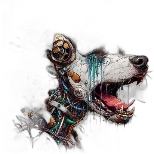 animal, creature, robot, face, concept art, fantasy art, photorealistic, cyberpunk transparent PNG cut-out