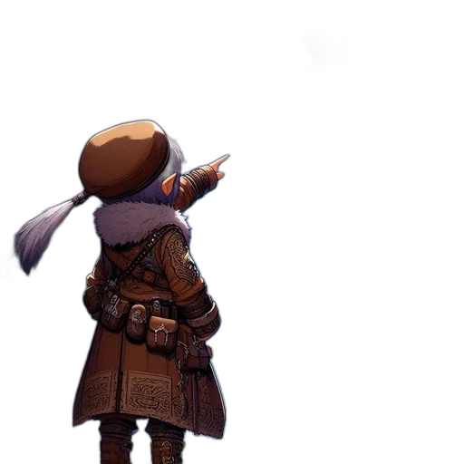 jacket, staff, weapon, hat, concept art, pixel art, fantasy art, watercolor transparent PNG cut-out