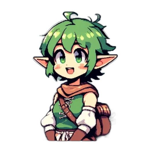 dragon, staff, creature, pixel art, fantasy art, watercolor, anime, green transparent PNG cut-out