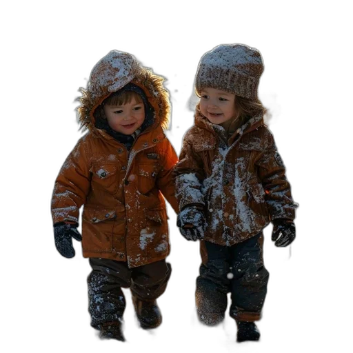 jacket, 3d render, photorealistic, concept art, oil painting, snow, earth tones, two transparent PNG cut-out